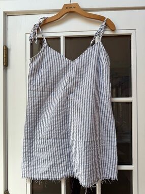 Ghanda Blue and White Striped Tie-Shoulder Sundress